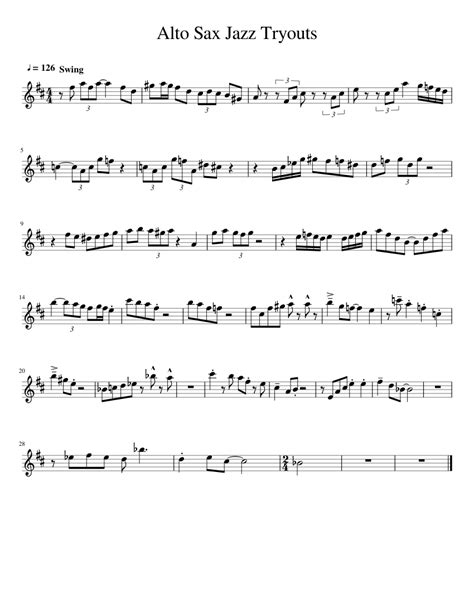 alto sax jazz tryouts sheet   saxophone alto solo musescorecom