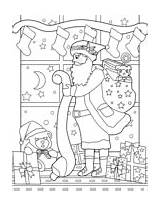 Coloring List Santa His Christmas Pages Printable sketch template