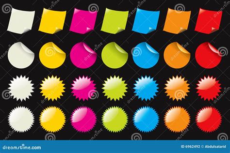 color stickers stock vector illustration  button green