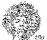 Hendrix Jimi sketch template