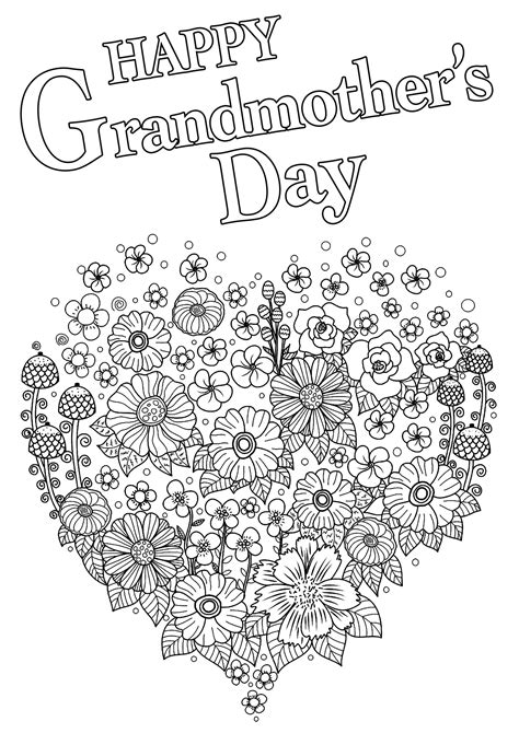 happy grandmothers day  heart full  flowers grandparents day