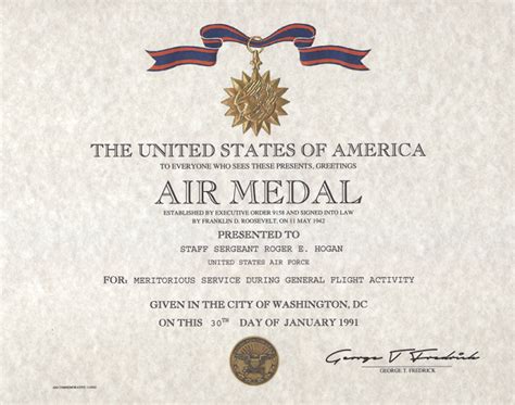 air medal certificate