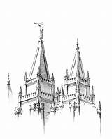 Sketch Slc Lds Temples Mormon sketch template