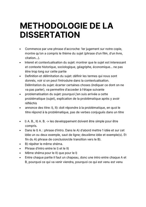 methodologie de la dissertation methodologie de la dissertation