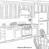 Kitchen Sketch Sketchy Colorear Interiores Renderings Abrir sketch template