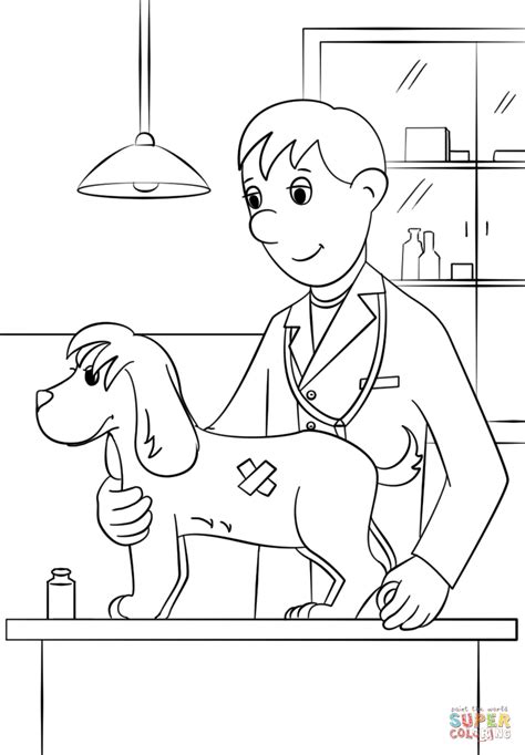 veterinarian coloring page  printable coloring pages