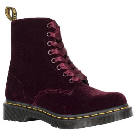 dr martens  pascal cherry velvet lace  ankle boots  official stockist marshall