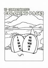 Commandments Ten Coloring Pages Blank Tablets Template Catholic sketch template