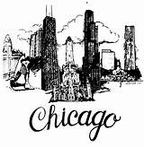 Chicago Skyline Drawing Outline Paintingvalley sketch template
