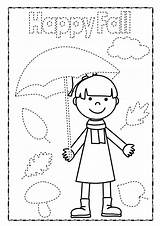Tracing Fall 101activity Kids Printable Trace Kindergarten Develop Child sketch template