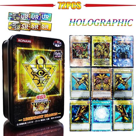 yugioh cards  tin box yu gi  card pcs holographic english version golden letter duel