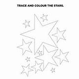 Star Coloring Pages Tracing Stars Color Printable Kids Top sketch template