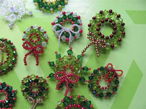 beaded wreath ornaments  alice ferry christmas bead beaded