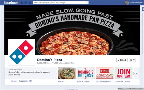 dominos twitter  facebook page continuously engages audiences gonzalez sarah social media site