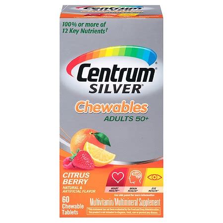 centrum silver chewables multivitamin  multimineral chewable tablets citrus berry walgreens
