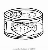 Canned Fish Cartoon Vector Sketch Drawn Isolated Illustration Hand Style Goods Coloring Pages Template Background Shutterstock Lightbox Save sketch template
