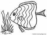 Fish Coloring Pages Ocean Printable Kids Color Tropical Realistic Rainbow Sea Cute sketch template