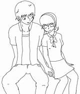 Lineart Couple Kun Anime Deviantart sketch template