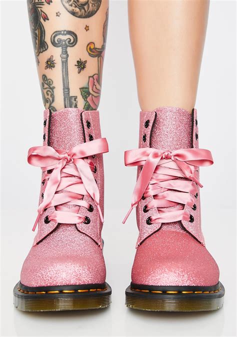pascal pink glitter boots glitter boots boots  martens boots