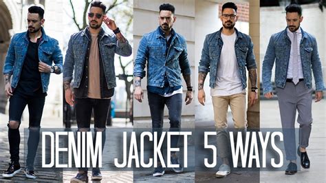 wear  denim jacket  ways mens style fashion lookbook
