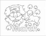 Coloring March Month Pages Printable Calendar Lamb Lion Bubble Letters Color Leehansen Parenting Kids Choose Board sketch template
