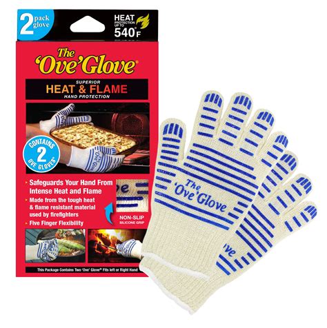 ove glove  pack superior hand protection  heat  flame yellow  blue silicon
