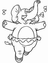 Coloring Pages Elephant Tap Dance Circus Kids Animals sketch template