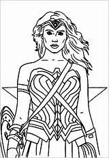 Wonder Woman Coloring Pages Kids Color Print Printable Super Children Simple Heroes sketch template