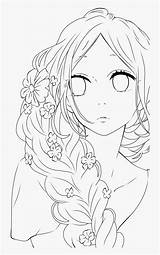 Coloring Transparent Woman Sad Anime Face Line Kindpng sketch template
