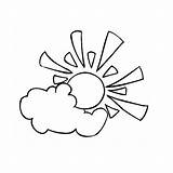 Sun Coloring Cloud Nature Drawing Pages Printable sketch template