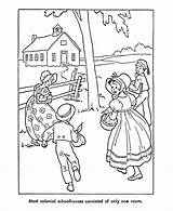 Coloring Children Pages American Early Colonial House Prairie Little School Pioneer Printables Kids Laura Ingalls Wilder Life Sheets Colouring America sketch template