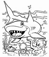 Coloring Shark Pages Sea Sharks Animals Kids Friendly Color Seabed Posadas Las Ocean Kid Under Other Printable Print Scary Deep sketch template