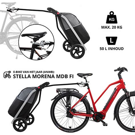 shoppingcruiser    boodschappentrolley voor achter de fiets fietskar bagagekar blokker
