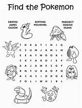 Pokemon Coloring Pages Word Kids Sheets Printable Activity Search Find Book Colouring Print Color Birthday Activities Printables Worksheets Party Game sketch template