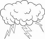 Bolt Lightning Lighting Nuage Coloriages Colouring sketch template