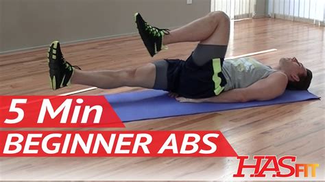 5 min beginner ab workout for women and men hasfit easy core exercises