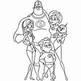 Incredibles Coloring Family Pages sketch template