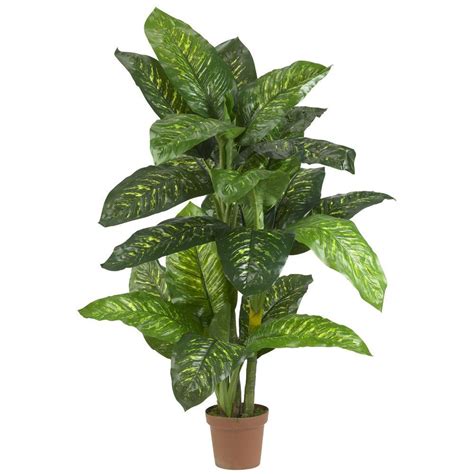 natural real touch  ft green dieffenbachia silk potted plant
