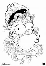 Simpsons Drawings Simpson Homer Cartoon Lsd Ausmalbilder Coloring Trippy Zombie Disney Behance Pages Drawing Colouring Cool Sheets Malvorlagen Adult Psychedelic sketch template