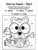 Color Vowel Short Groundhog Activities Vowels Worksheets Kindergarten Coloring Printable Sheets Template Teacherspayteachers Reading Year sketch template