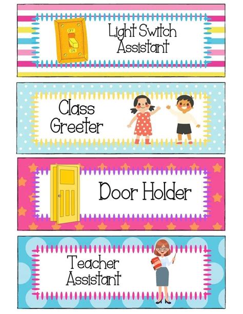 classroom jobs  preschool classroom jobs classroom job chart