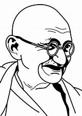 Gandhi Coloring Getdrawings Pages Mahatma sketch template