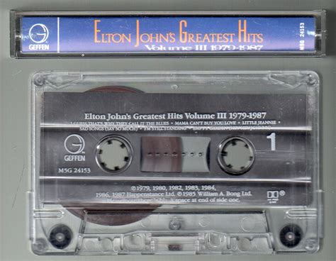 Elton John Greatest Hits Vol 3 1987 Wb C7 Cassette Tape