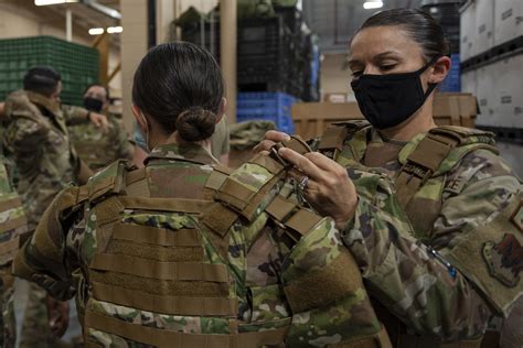 23d sfs receives af s first female body armor air force security