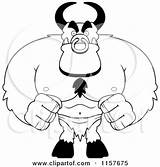 Devil Bull Huge Clipart Cartoon Cory Thoman Outlined Coloring Vector sketch template
