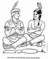 Cherokee Indians Explorers Nations Coloringhome Aboriginal sketch template