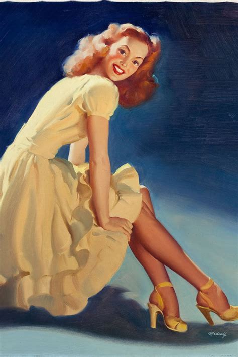 8x11 romantic dress by medcalf pinup girl art deco 1940 s