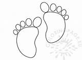 Baby Template Footprints Footprint Blue Drawing Coloring sketch template
