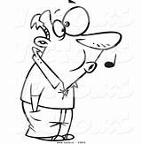 Cartoon Man Whistling Coloring He While Vector Outlined Waits Ron Leishman Royalty sketch template