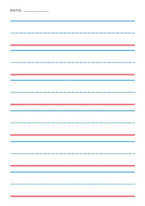 printable writing lines templates  included number dyslexia